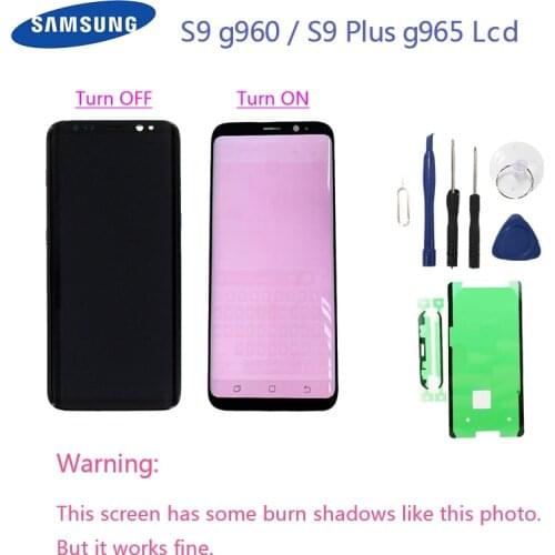 For Samsung Galaxy S9/5.8" G960F S9 Plus 6.2" G965F burn-in shadow LCD Display Touch Screen Digitizer Assembly ORIGINAL