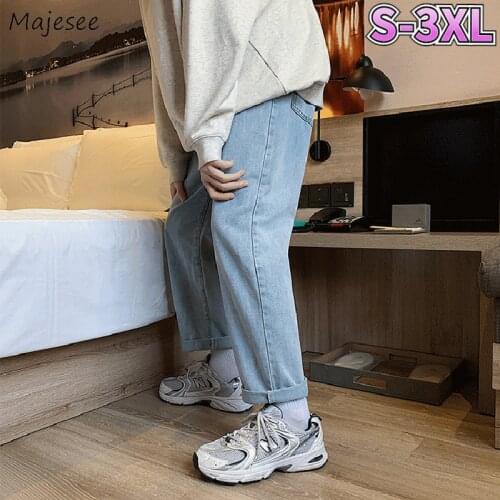 Jeans Men Spring Summer Loose Vintage Straight Denim Trousers Oversize 3XL BF Harajuku Ins Fashion Street Wear Drape Retro Chic