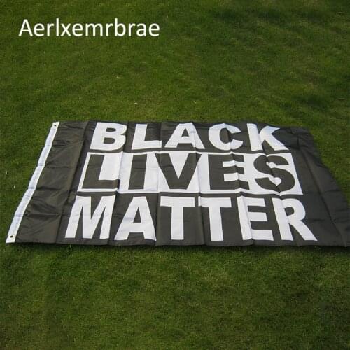 Aerlxemrbrae 150X90CM US Flag Black Lives Matter Flag BLM Peace Protest Outdoor Banner