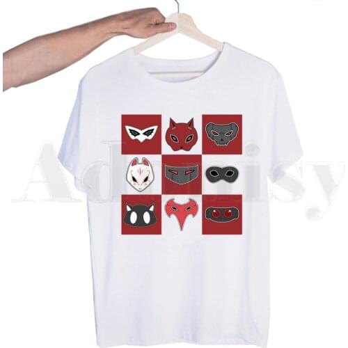 Persona 5 P5 Game Ryuji Sakamoto Futaba Sakura Tshirts Men Fashion Summer T-shirts Tshirt Top Tees Streetwear Harajuku Funny