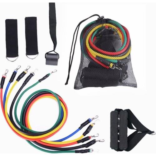 11Pcs Resistance Bands Set Yoga Exercise Fitness Band Rubber Loop Tube Bands Gym Fitness Exercise Pilates Yoga Free shipping