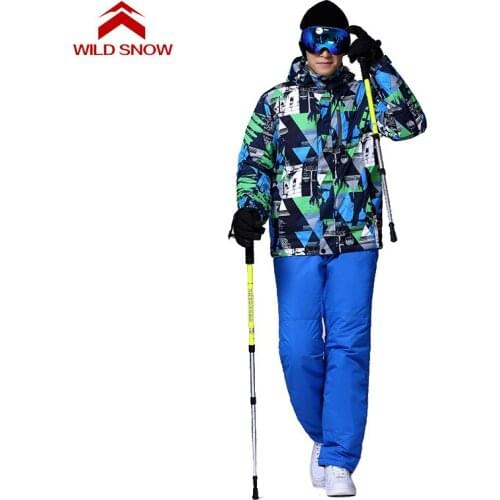 Ski Wear Snowproof And Waterproof Windproof Ski Jacket men Winter Snowboard suit WILD SNOW Brand 101