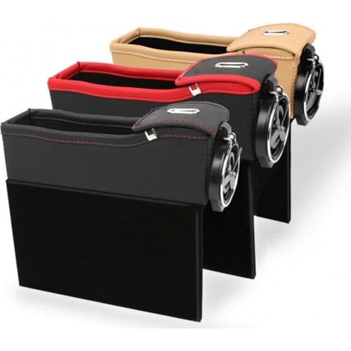 Multifunction Leather Organizer Storage Box Front Bottle Holder Seat Gap Filler Automobiles Stowing Tidying
