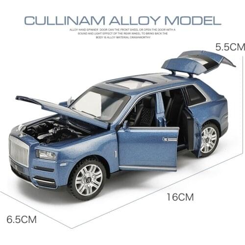 1: 32 Rolls Royce curinan car model simulation alloy car model sound light children toy car model birthday gift blue car