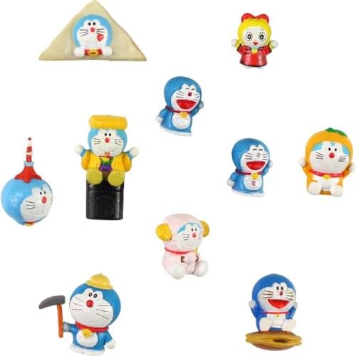 Cartoon Anime Doraemon Figure Toy Cute Lantern Skating Table Tennis Mini Model Doll Gift for Children