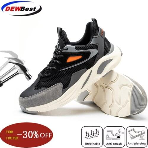 Mens boots casual work safety shoes construction site workers tools safety boots protection black fashion sneakers