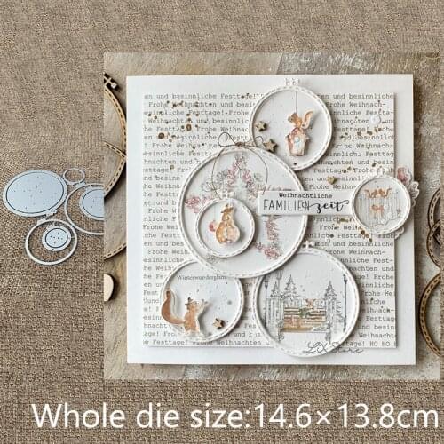 New Design Craft Metal stencil mold Cutting Dies circle ring tags decoration scrapbook die cuts Album Paper Card Craft Embossing