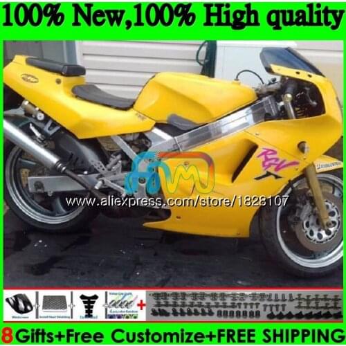 Body For SUZUKI RGVT250 SAPC RGV-250 All yellow VJ23 95 96 97 98 67BS.104 RGV 250 VJ22 VJ 23 RGV250 1995 1996 1997 1998 Fairing