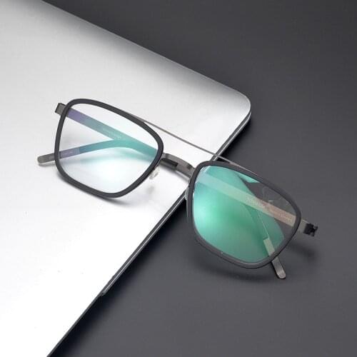 2021New Denmark Brand Ultralight Retro Square Pilot Titanium Glasses Frame Men Women Myopia Optical Prescription Eyeglasses 9708