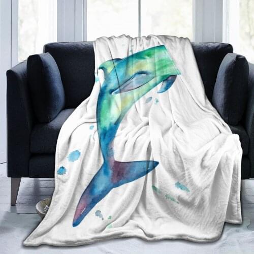 Whale flannel blanket childrens bed sheet 3D printed Blanket Baby sofa bedding and down quilt cover childrens gift