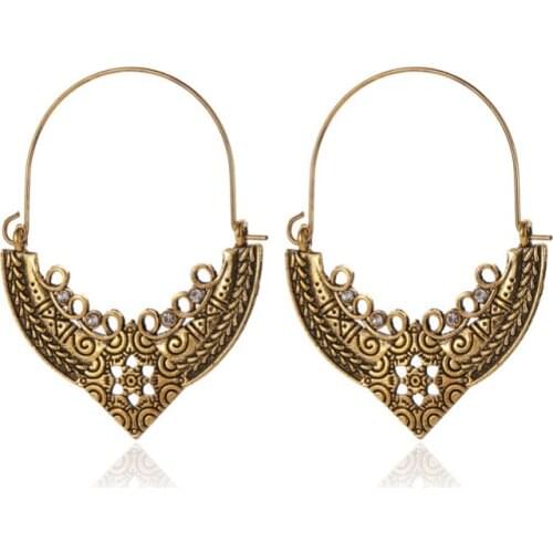 Retro Half Heart Shape Hollow Sleeper Golden Silver Plated Alloy Drop Earrings Dangle Earrings For Women