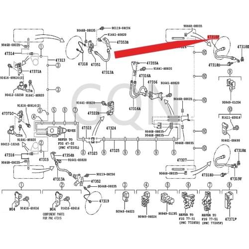 Right rear flexible hose 2010-Toy ota FJC RUI SLA NDC RUI SER PRA DO rear brake hose RH rear brake hose RH brake hose
