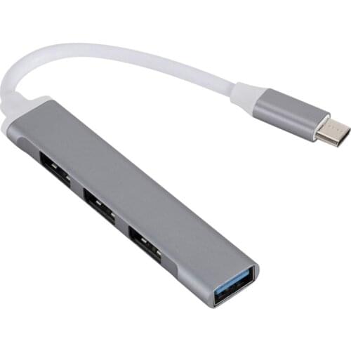 TYPE-C To 4-port Usb Hub Aluminum Alloy Splitter Usb3.0hub High-speed Transmission for Computer Mobile Phone Mouse Connection