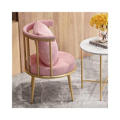 Modern Leisure Chair Luxury Golden Dining Chair Makeup Dresser Chair Fashion Backrest Armchair Cafe Chair