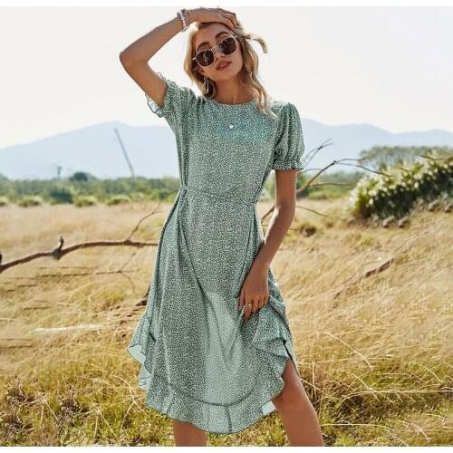 Зеленые летние платья SROEKKY China At AliExpress