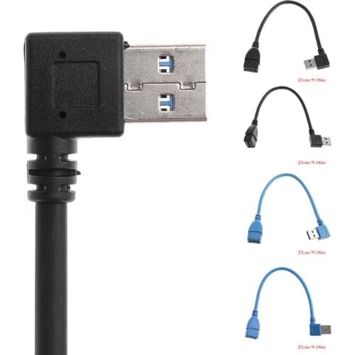 USB 3.0 A Left/Right Angle 90 Degree Male To Female Adapter Cable Extension Cord