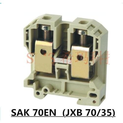 6 pcs/lot SAK 70EN Universal combined terminal blocks suit G and T type Din rail block JXB 70/35, Grey color (STK-70)