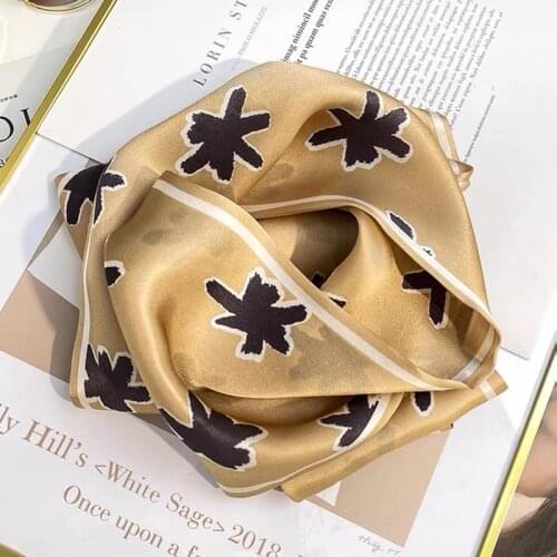 2021 spring Korean version of all-match women scarf silk hand-feel double-sided printing scarf thin section scarf 15x150cm