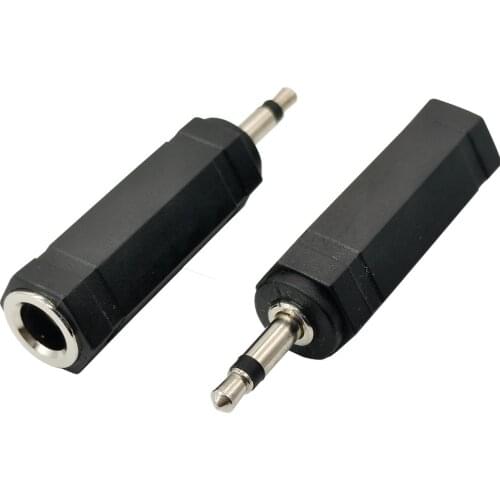 1/8 3.5mm Male Plug To 1/4 6.35mm Female Jack Mono Adapter Connector Convertor High Quality 5pcs/lot