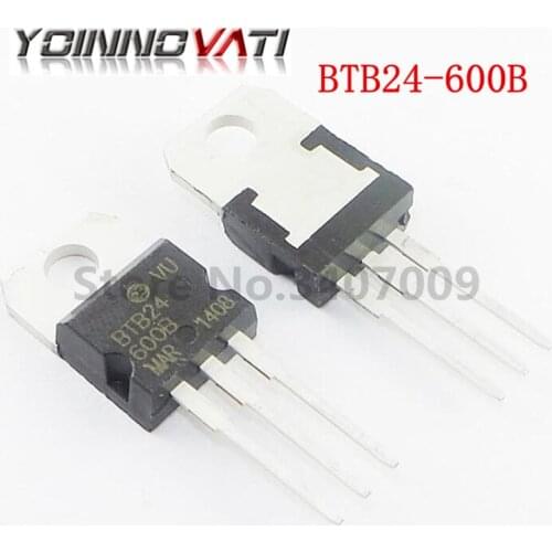 10pcs BTB24-600B BTB24-600 BTB24 Triacs 25 Amp 600 Volt TO-220