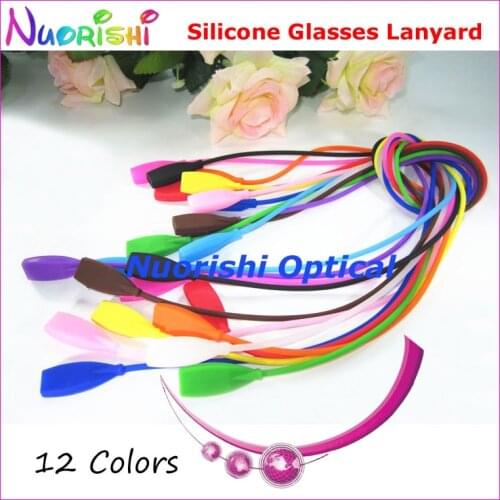 100pcs L610 12 Colors Rectangle Head Design High Quality Elastic Silicone Glasses Sunglasses Long Cords Lanyard Free Shipping