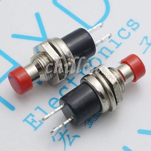 100PCS / PBS-110 Small push button switch 6MM 7MM button reset jog no lock switch