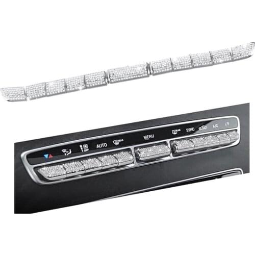 11Pcs Air Conditioning Control Switch Cover AC Buttons Caps for Mercedes Benz AMG W205 X253 C GLC Class Bling Interior