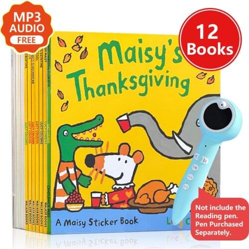 12 Books/Set Maisy Swim Bag Wave Mice Mouse English Picture Book Children Story Book Sticker Book Kids Games IQ EQ Training