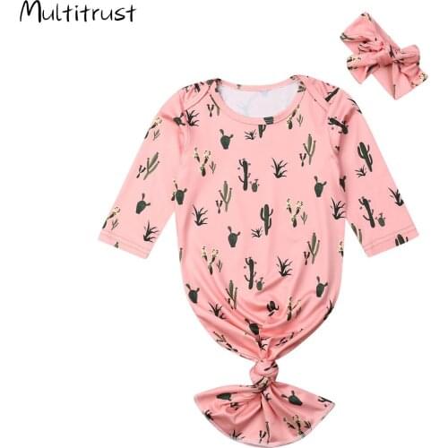 New Baby Fashion Newborn Baby Girl Swaddle Blanket Sleeping Bag Swaddle Muslin Wrap+Headband 2PCS Set