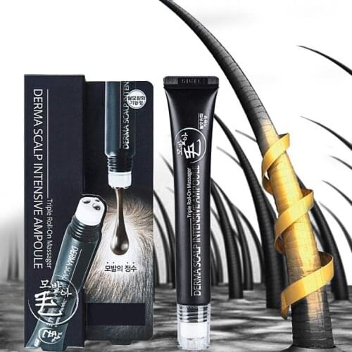 2pcs Fast Hair Growth Serum Derma Scalp Intensive Ampoule Triple Roll Massager Natural Repair Hair root Hair Growing Essence
