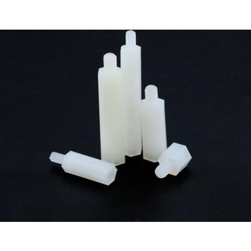 20PCS M2 M2.5 M3 M4*L+6mm Thread Spacing Screw Plastic For PCB Motherboard Fixed Nylon Standoff Spacer Pillar Threaded Pillar