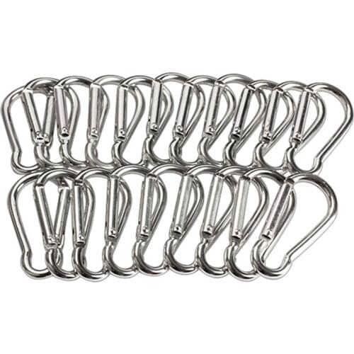 20Pcs Mini Spring Carabiner Snap Hook Keychain EDC Survival Outdoor Camping Tools Silver Aluminum Carabiner for Key