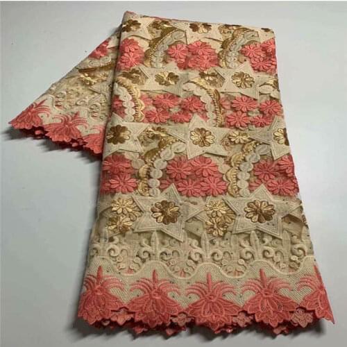 2021 Latest Design African Lace Fabrics High Quality Embroidered Beaded French Tulle Guipure Lace Fabric 5 Yards! ZQF44269