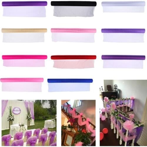 55 Yards Tulle Roll Spool Wedding Prom Fabric Bouquet Chair Sash Car Flower Tutu Gift Packaging Venue Decor Craft 72cm