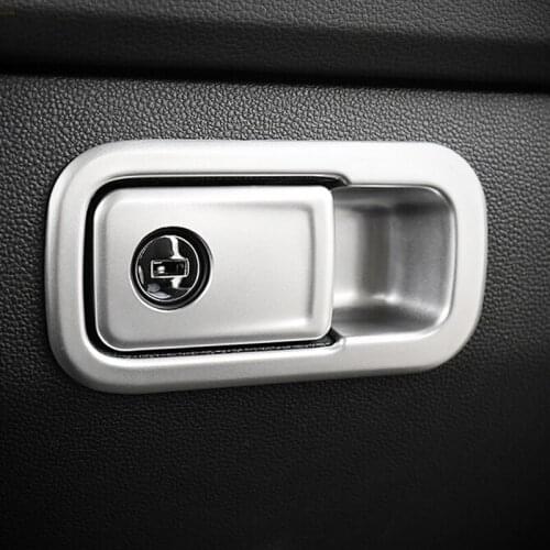 For Atlas Teramont 2017 2018 car styling accessories ABS Matte and Carbon fibre Car copilot glove Box handle bowl Cover Trim