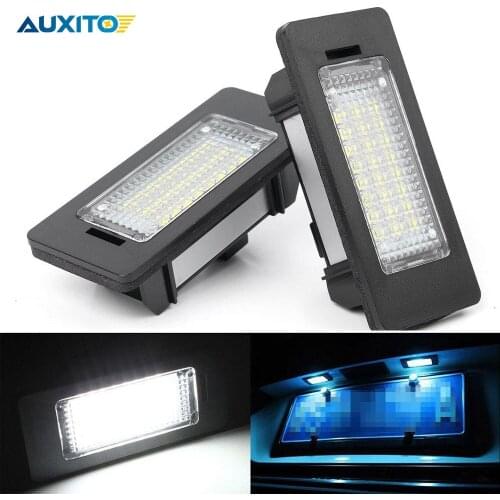AUXITO 2x License Plate Light LED Bulbs Canbus Error Free Car Led Number Lamps White 6000K For BMW E90 E92 E39E60 E61 M5 E70 AA