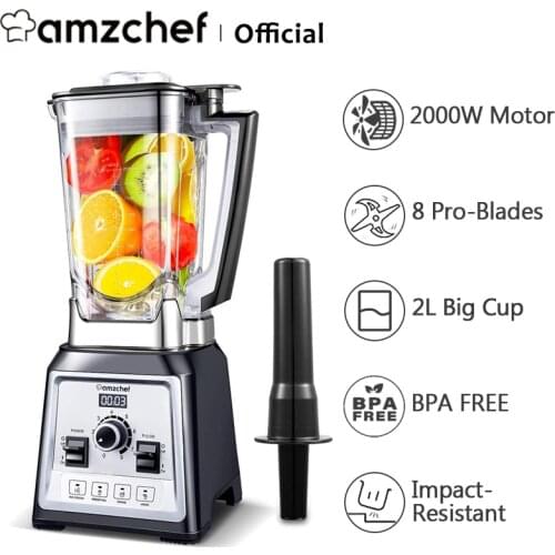 Amzchef NY-8088 Blender Wall Breaking /Soymilk Machine 2L Cup BPA-free 2000W Motor 8-leaf Blades Self-Cleaning Vertical Mixer
