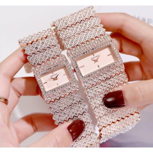Cacaxi Diamond Watch Women Luxury Brand Ladies Gold Square Watches Minimalist Analog Quartz Unique Female Wristwatch Drop ship
