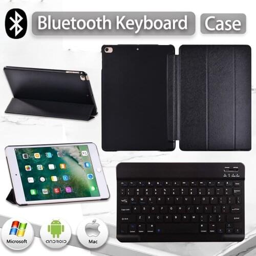For Apple IPad Mini 5 4 1 2 3 7.9" Tablet Adjustable Folding Stand Cover Smart Sleep Wake Funda Case + Bluetooth Keyboard