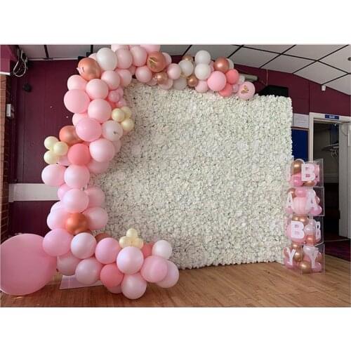 Pure White rose hydrangea flower backdrop wedding flower wall Baby Shower Background home party Wedding Baby Shower decoration