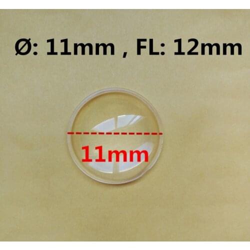 Double convex lens diameter 11mm focal length 12mm