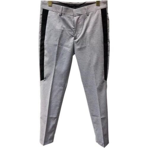 Euro Brand Mens Plaid Business Caual Suit Set Blending Slim Fit Groom Dress Suits Ankle Length Pants Office Work Man Outfit Wear