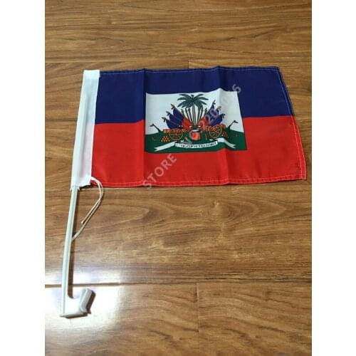 30x45CM Haiti window Car flag polyester Car decoration with flagpole Free Shipping