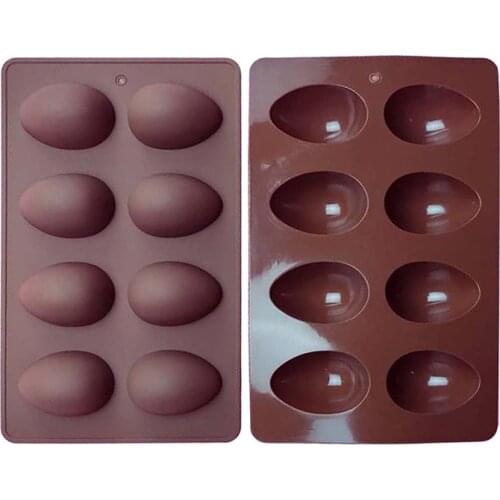 8-Egg Shaped Chocolate Mould Silicone Mold Easter Egg Cake Ice Tray Mold Baking Tools Soap Molds Bakeware Cake Decorating Tool