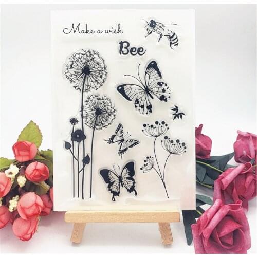 Hot selling Butterfly Dandel alphabet transparent clear stamp / silicone seal roller stamp DIY scrapbook album / card production