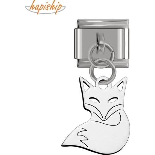 Hapiship New Product Original Daisy Cutting Polishing Fox Italian Charm Fit 9mm Bracelet Stainless Steel Jewelry Making DJ150