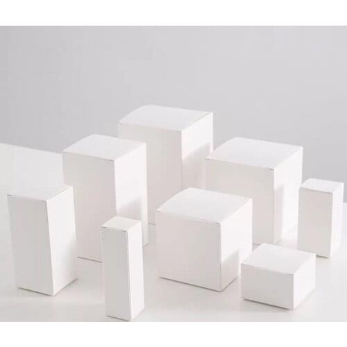 30Pcs Black Carton Kraft Paper Square Paper Box,Small White Cardboard Paper Packaging Box,Craft Gift Soap Packaging Box