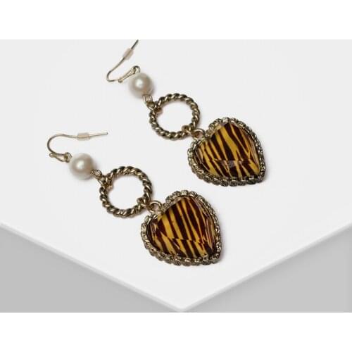 M20-Amorita boutique Retro yellow heart drop earrings