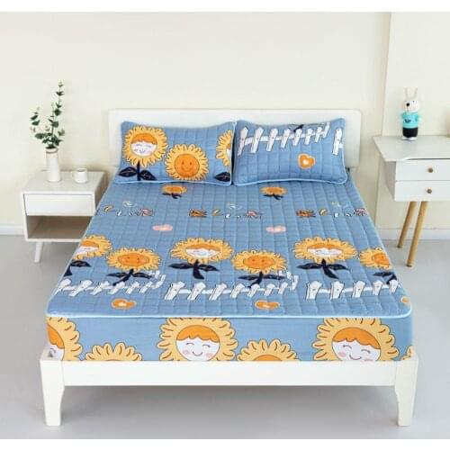 Printed Brushed Thickened Bed Sheet and Pillowcase Product Protective Mattress to Decorate the Bedroom at Home