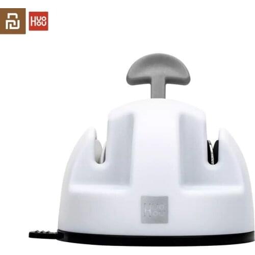 Huohou Mini Double wheel Knife Sharpener Whetstone Sharpen Stone Grinder Knives Grindstone with PVC Suction stick Kitchen Tool